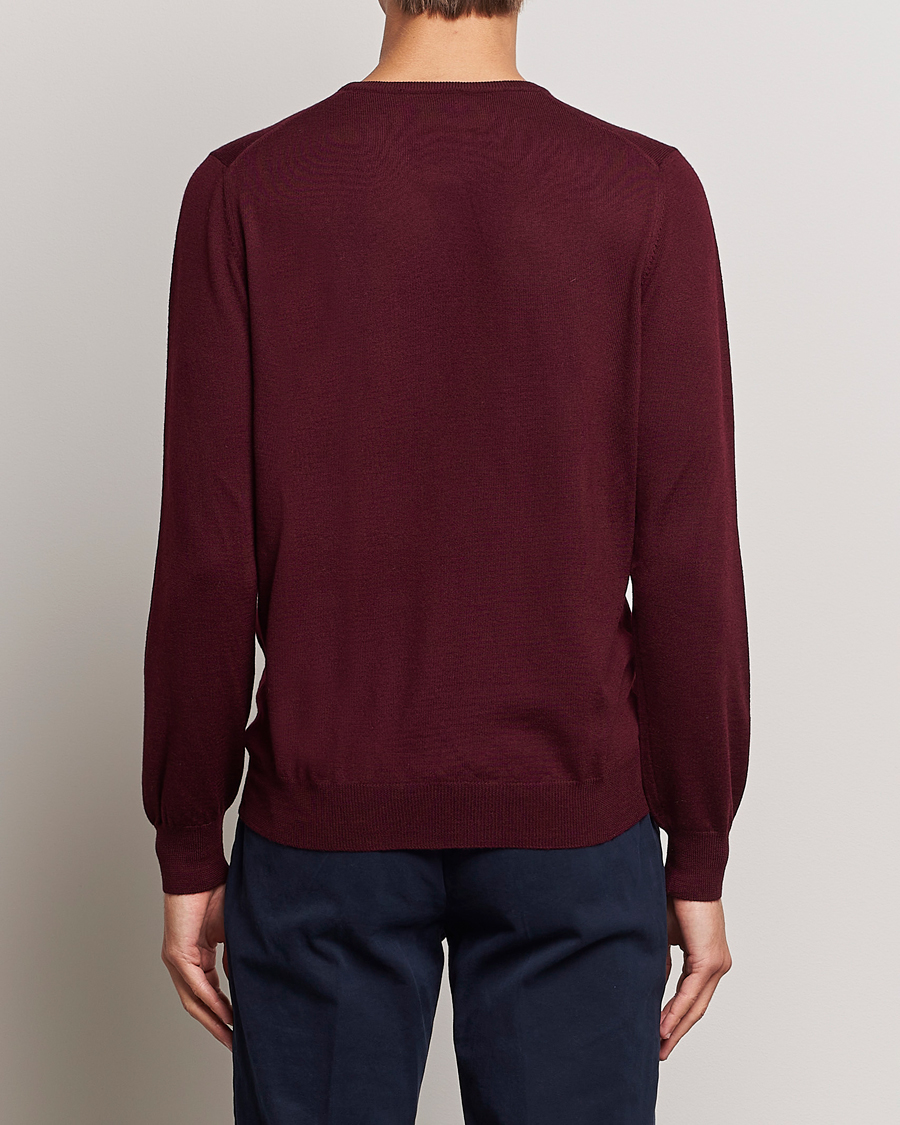 Herre | Gensere | Gran Sasso | Merino Fashion Fit Crew Neck Pullover Burgundy