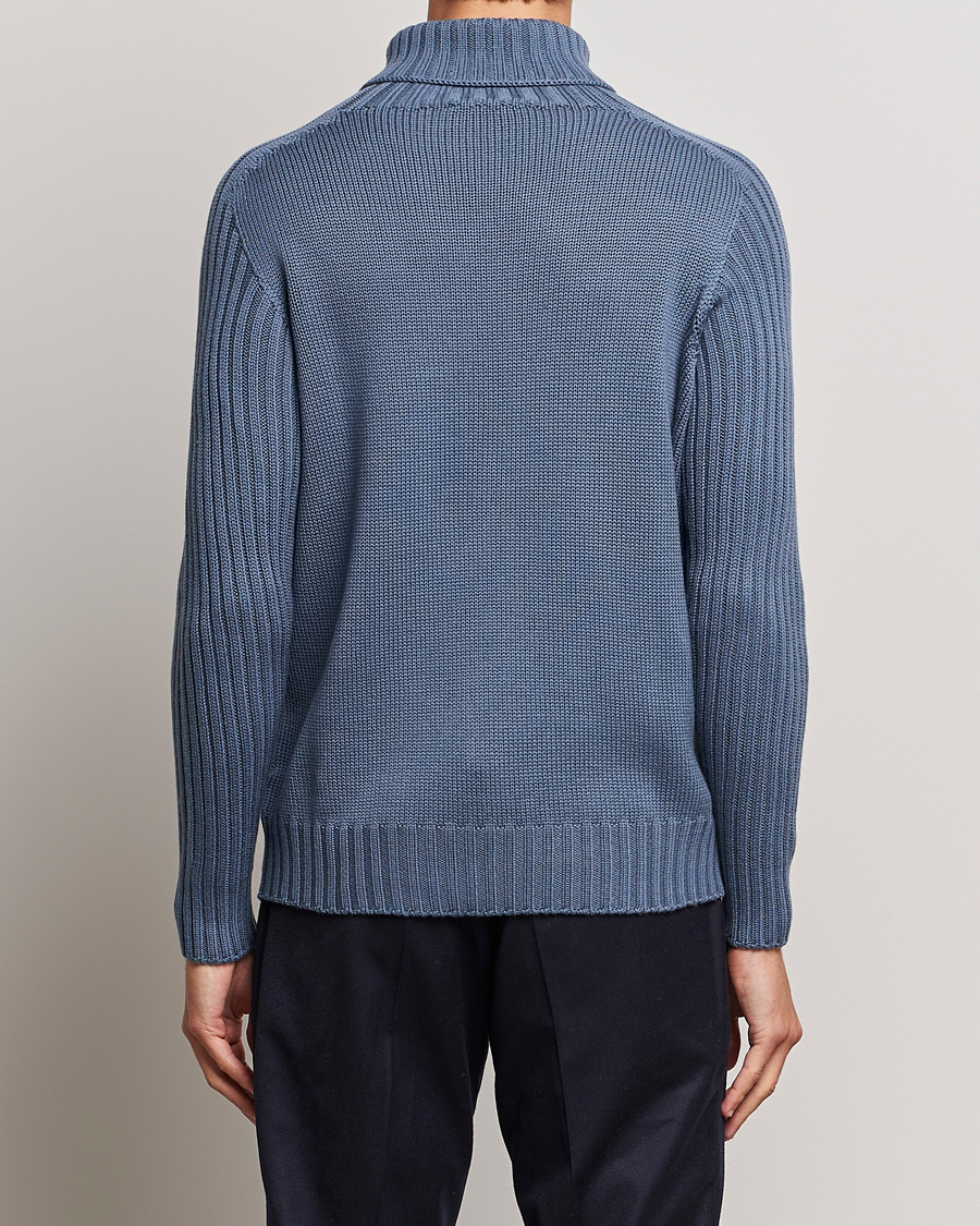 Herre | Gensere | Gran Sasso | Rainwool Rollneck Dusty Blue