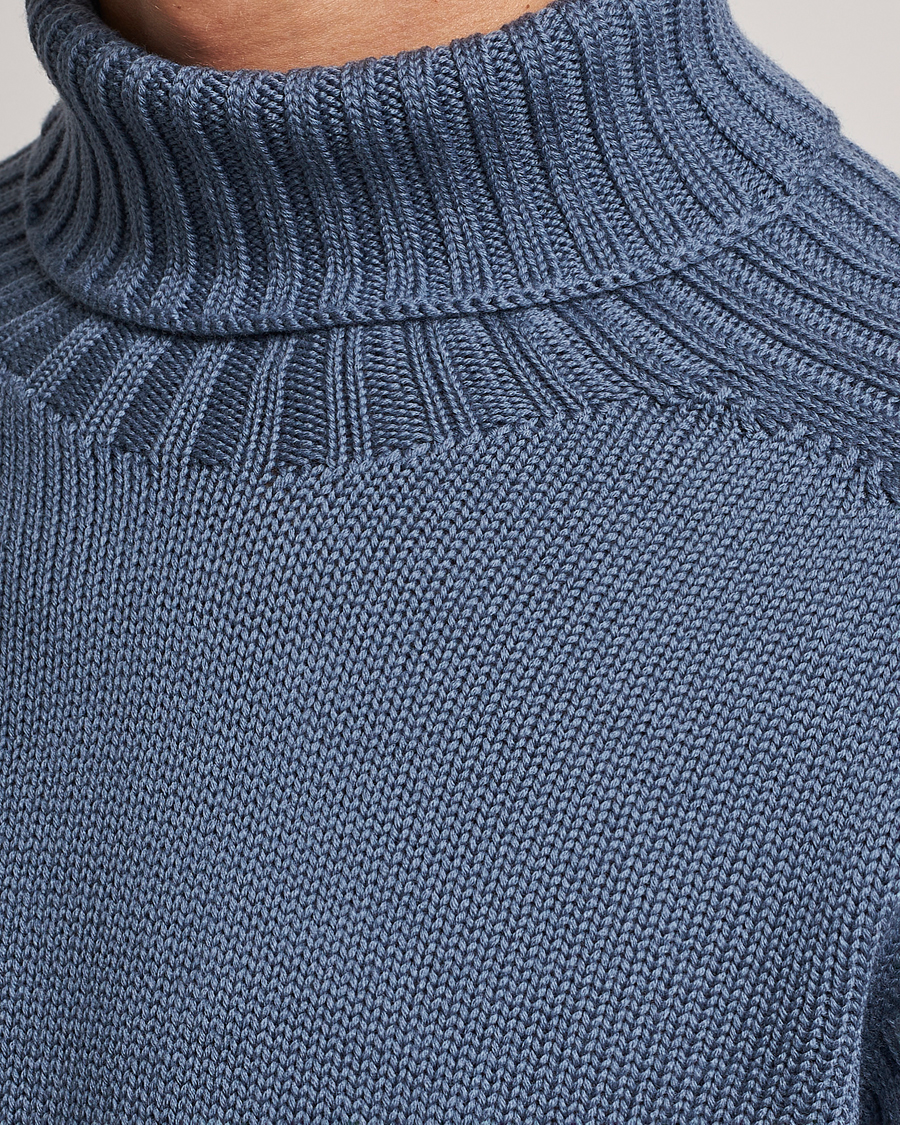 Herre | Gensere | Gran Sasso | Rainwool Rollneck Dusty Blue