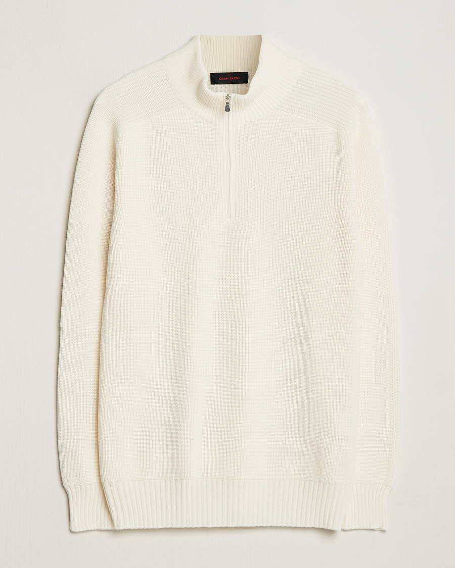 Herre | Gensere | Gran Sasso | Rainwool Half Zip White