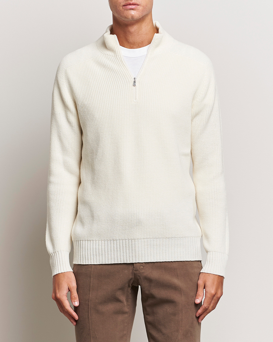 Herre | Gensere | Gran Sasso | Rainwool Half Zip White