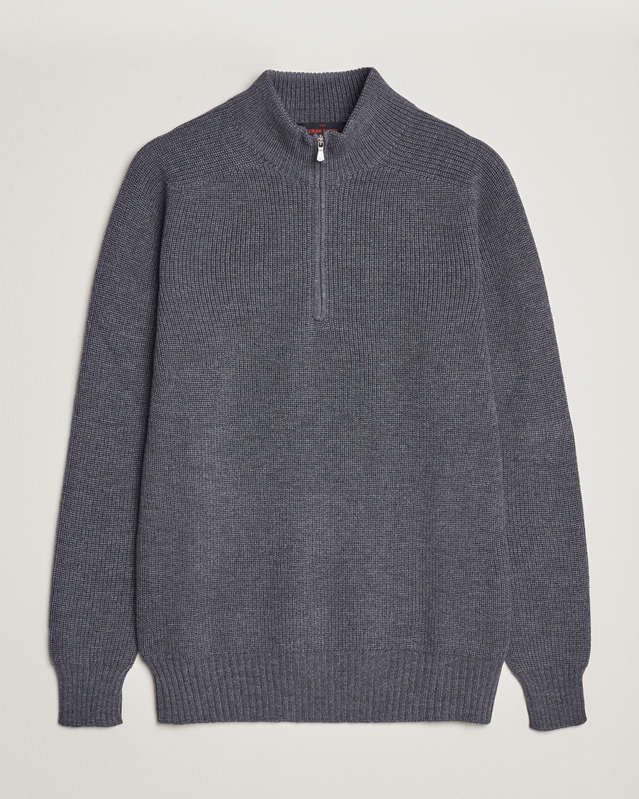 Herre | Gensere | Gran Sasso | Rainwool Half Zip Grey Melange