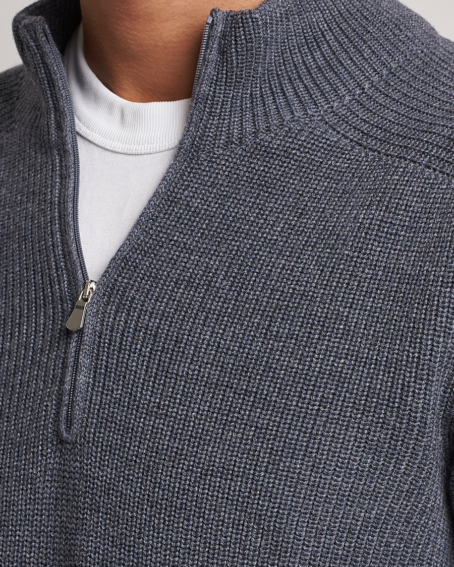 Herre | Gensere | Gran Sasso | Rainwool Half Zip Grey Melange