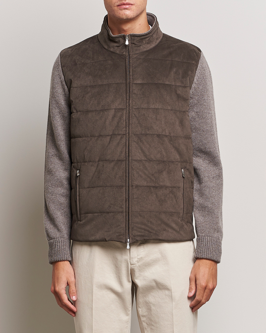 Herre | Gran Sasso | Gran Sasso | Wool/Alcantara Full Zip Grey