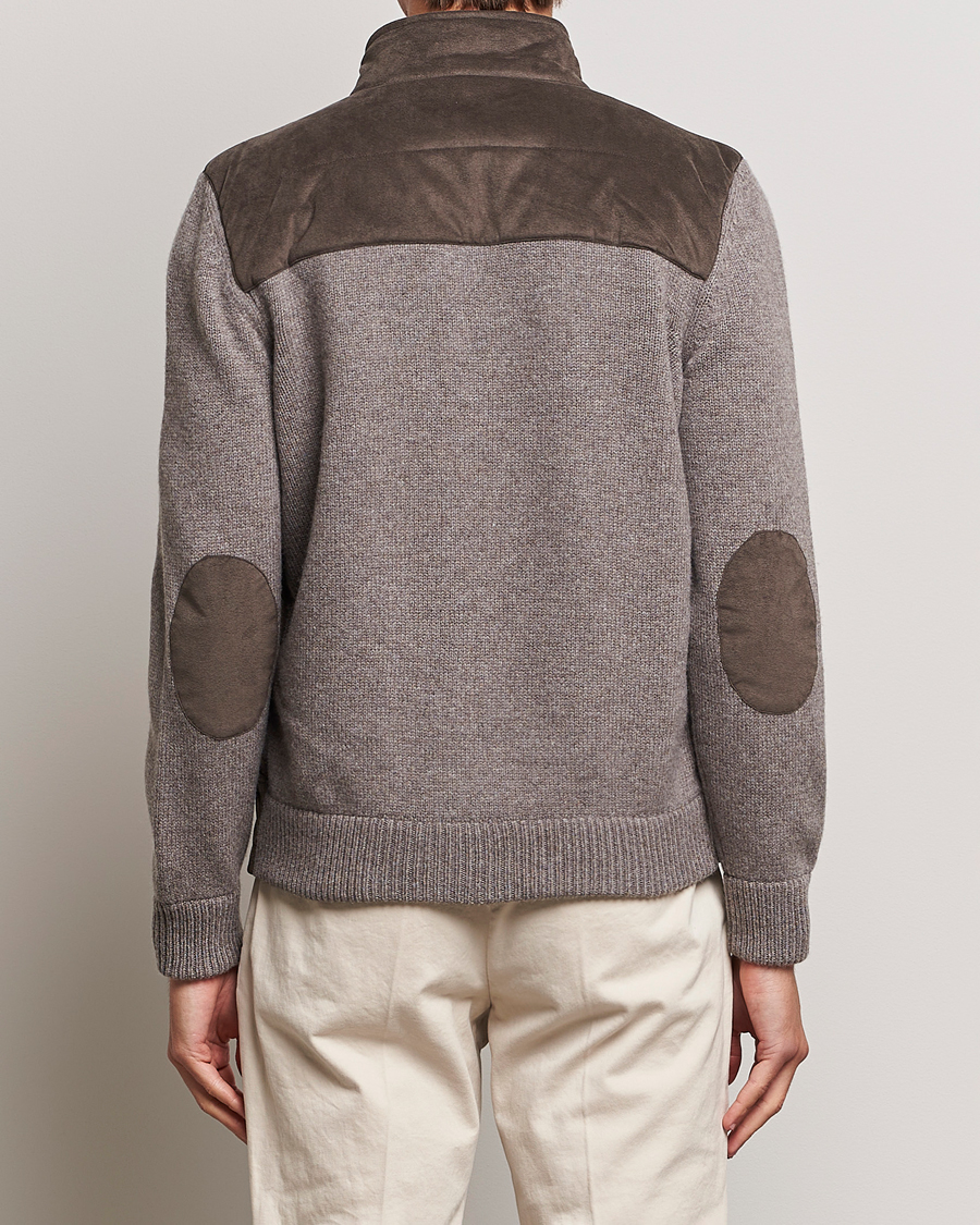 Herre | Gensere | Gran Sasso | Wool/Alcantara Full Zip Grey