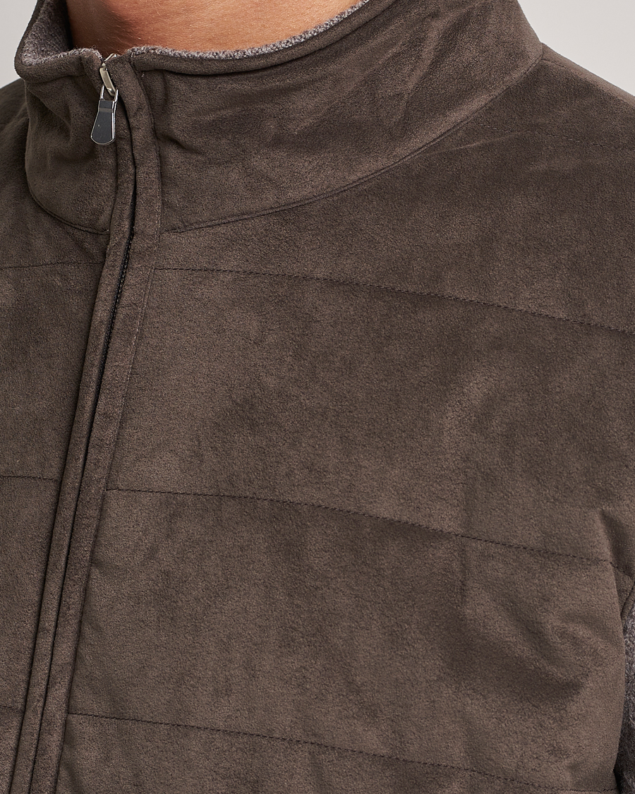 Herre | Gensere | Gran Sasso | Wool/Alcantara Full Zip Grey