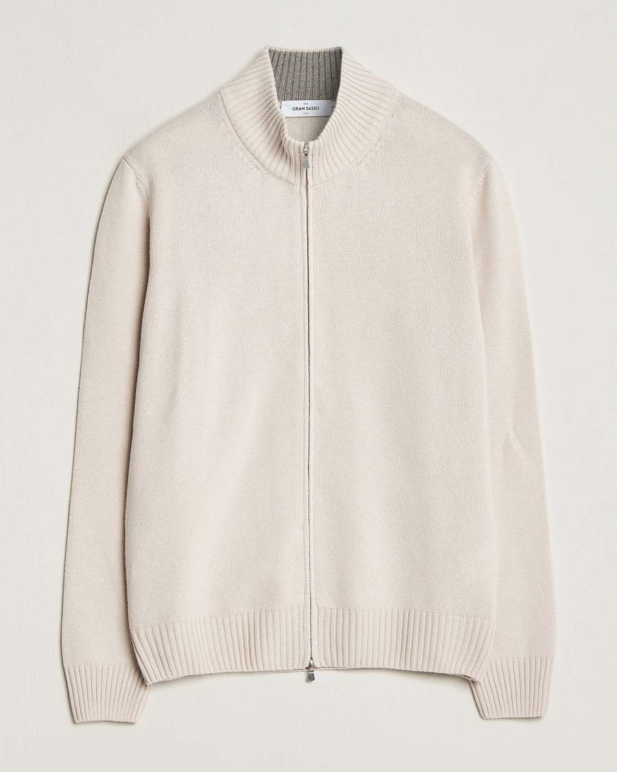 Herre | Gensere | Gran Sasso | Wool/Cashmere Full Zip Creme