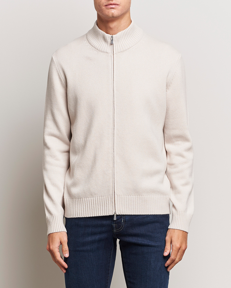 Herre | Gensere | Gran Sasso | Wool/Cashmere Full Zip Creme