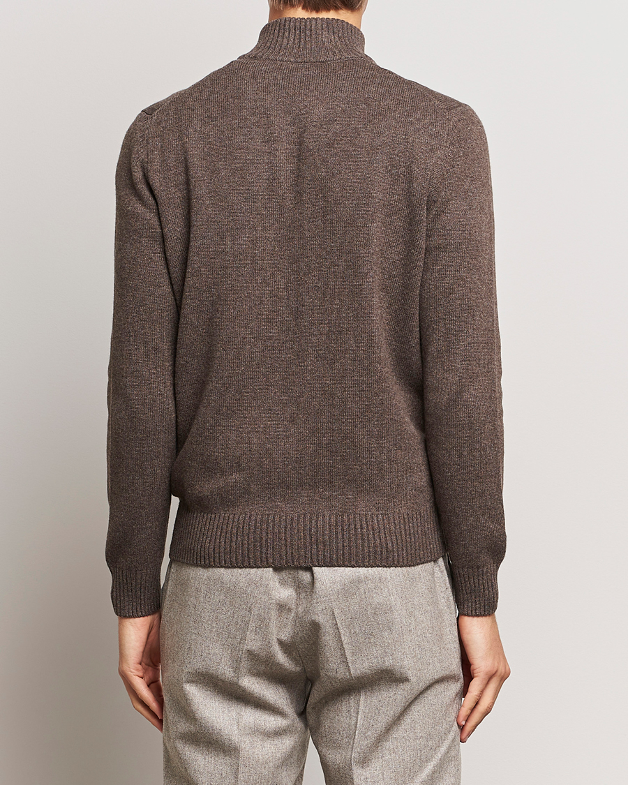 Herre | Gensere | Gran Sasso | Wool/Cashmere Full Zip Brown Melange
