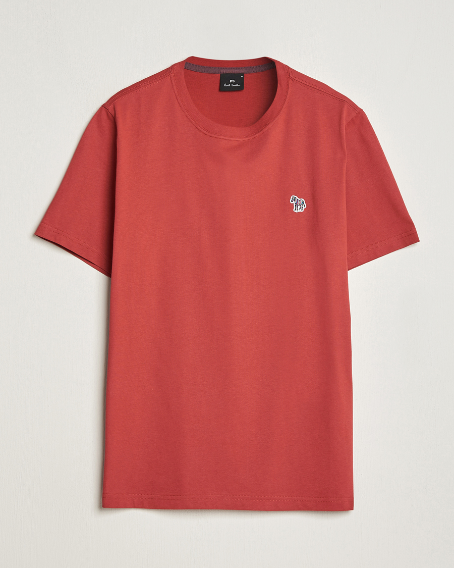 Herre | PS Paul Smith | PS Paul Smith | Organic Cotton Zebra T-Shirt Dark Red