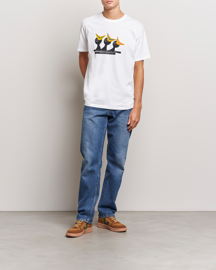 Herre | T-Shirts | PS Paul Smith | Birds Crew Neck T-Shirt White