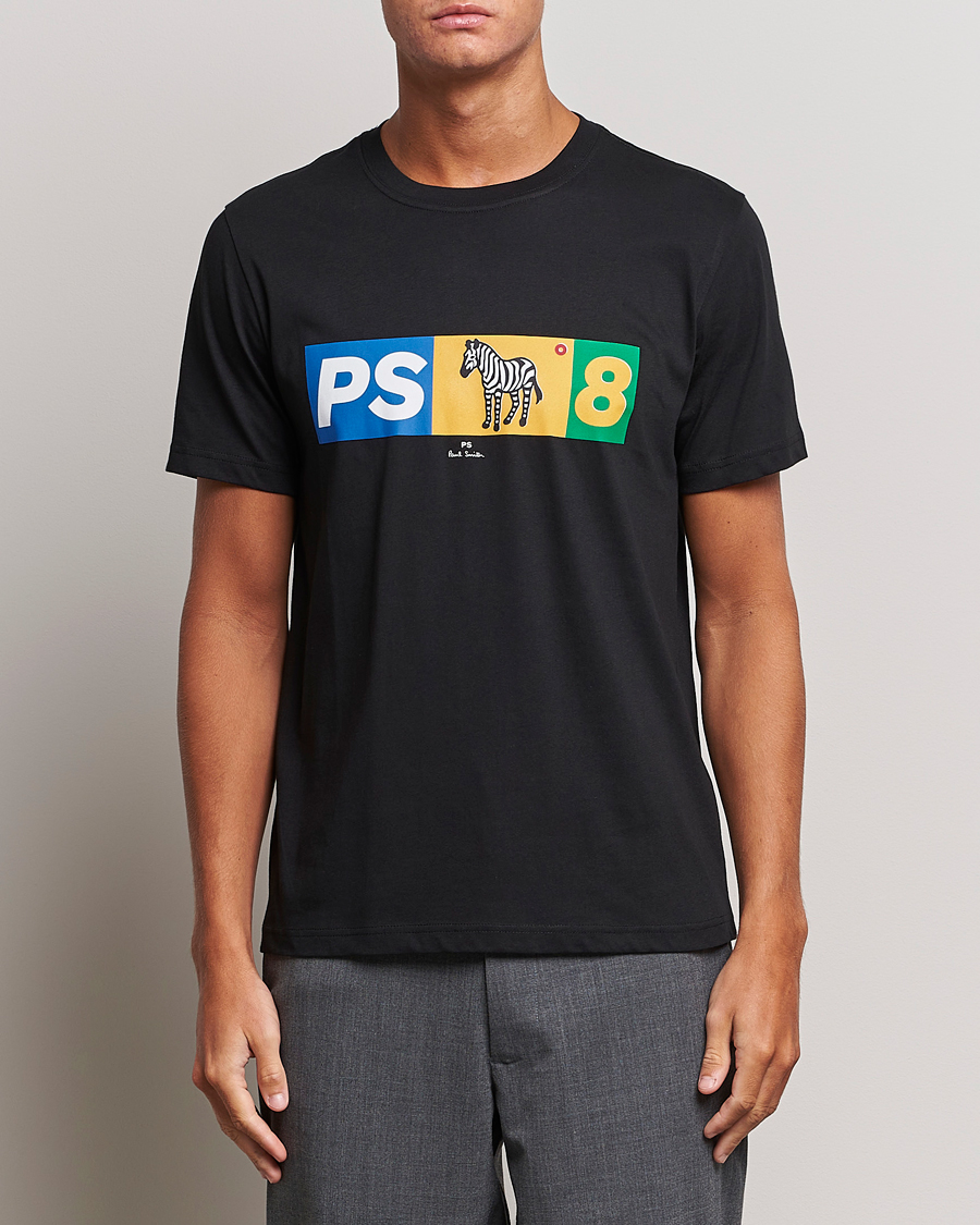 Herre | T-Shirts | PS Paul Smith | PS8 Zebra Crew Neck T-Shirt Black