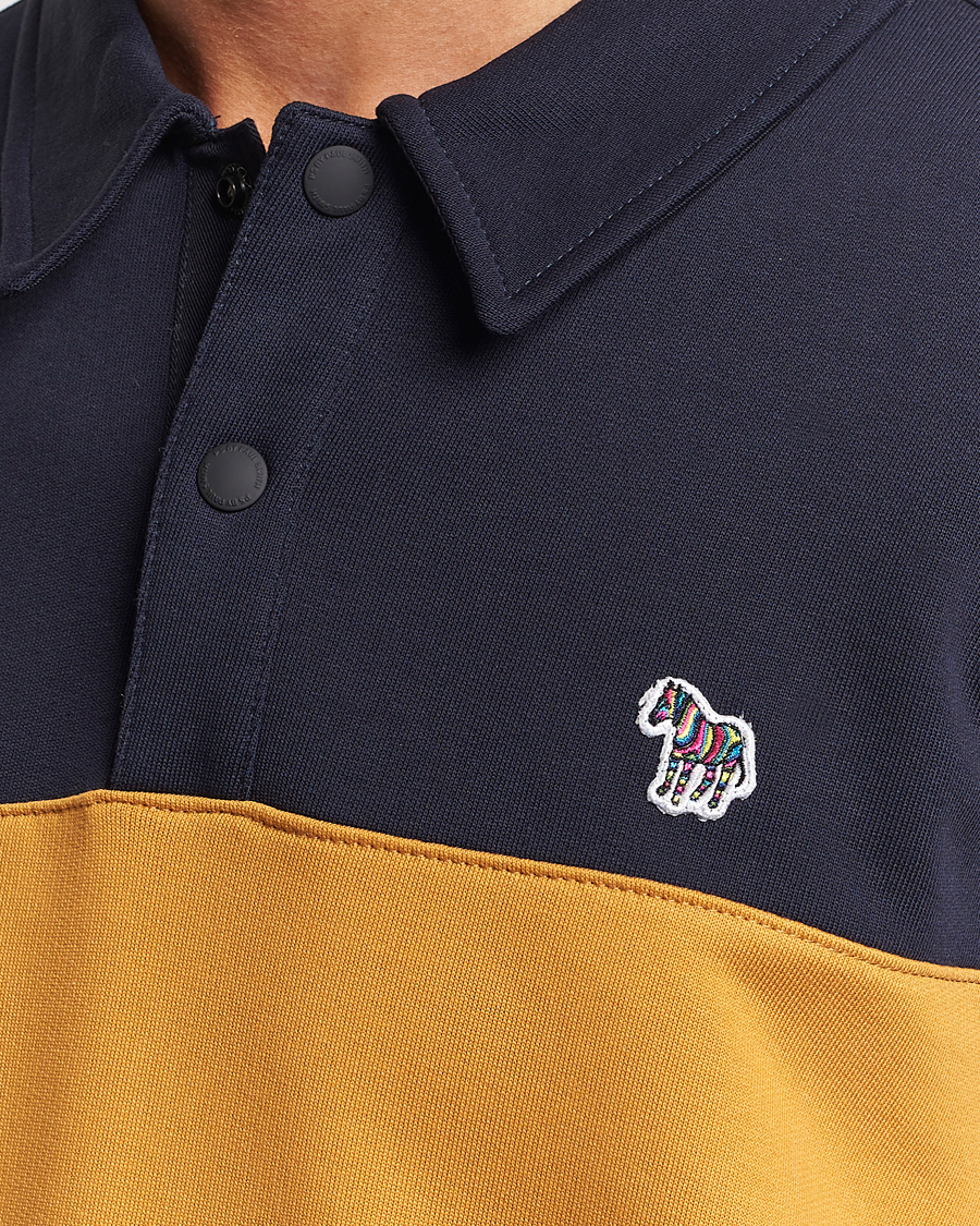 Herre | Gensere | PS Paul Smith | Organic Cotton Zebra Colorblocked Rugger Navy/Yellow