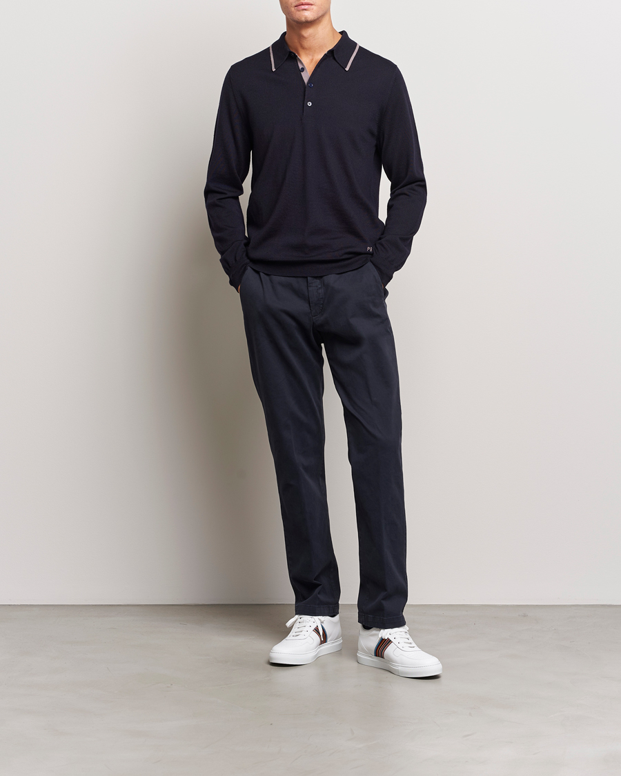 Herre | Gensere | PS Paul Smith | Merino Wool Knitted Polo Navy