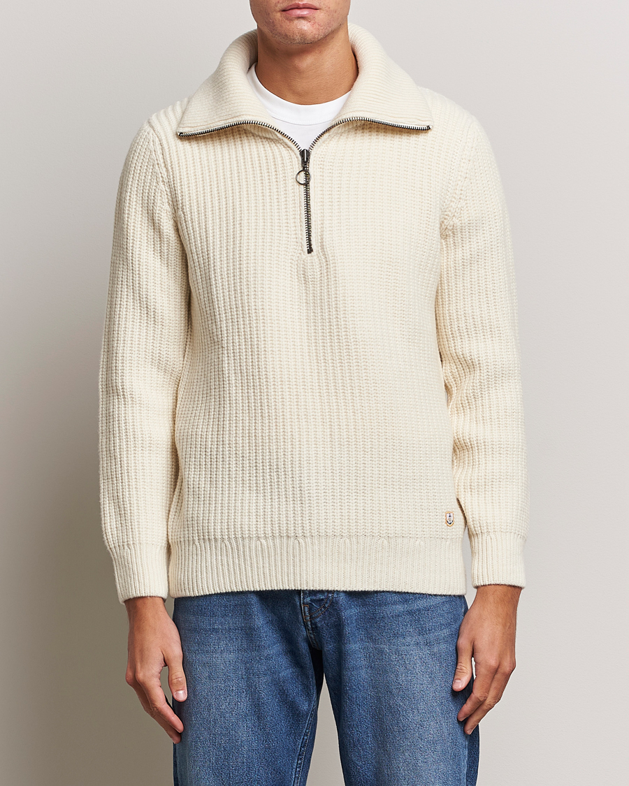Herre | Armor-lux | Armor-lux | Pull Camionneur Wool Half Zip Nature