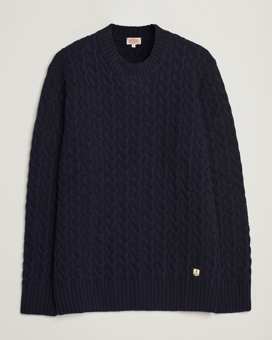 Herre | Gensere | Armor-lux | Pull RDC Wool Structured Knitted Sweater Navy