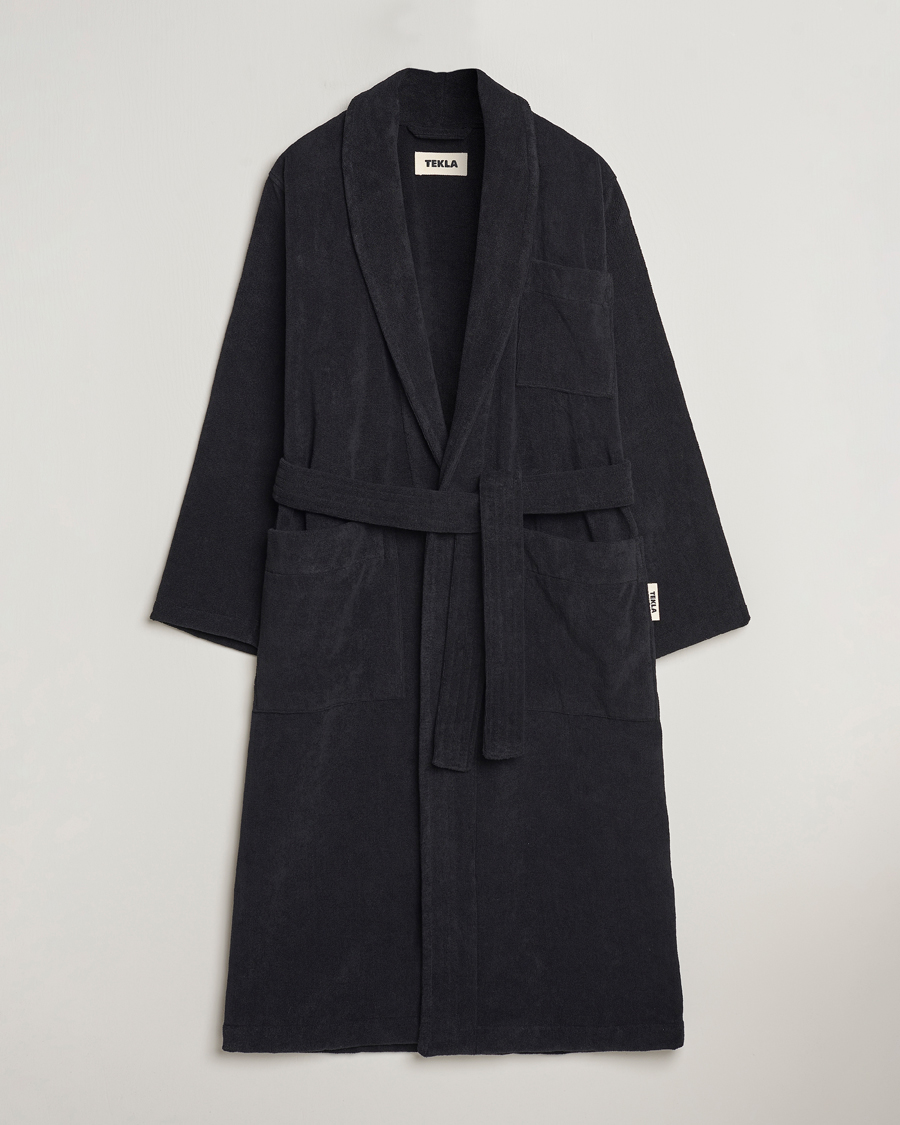 Herre | Pyjamaser og badekåper | Tekla | Organic Terry Bathrobe Black