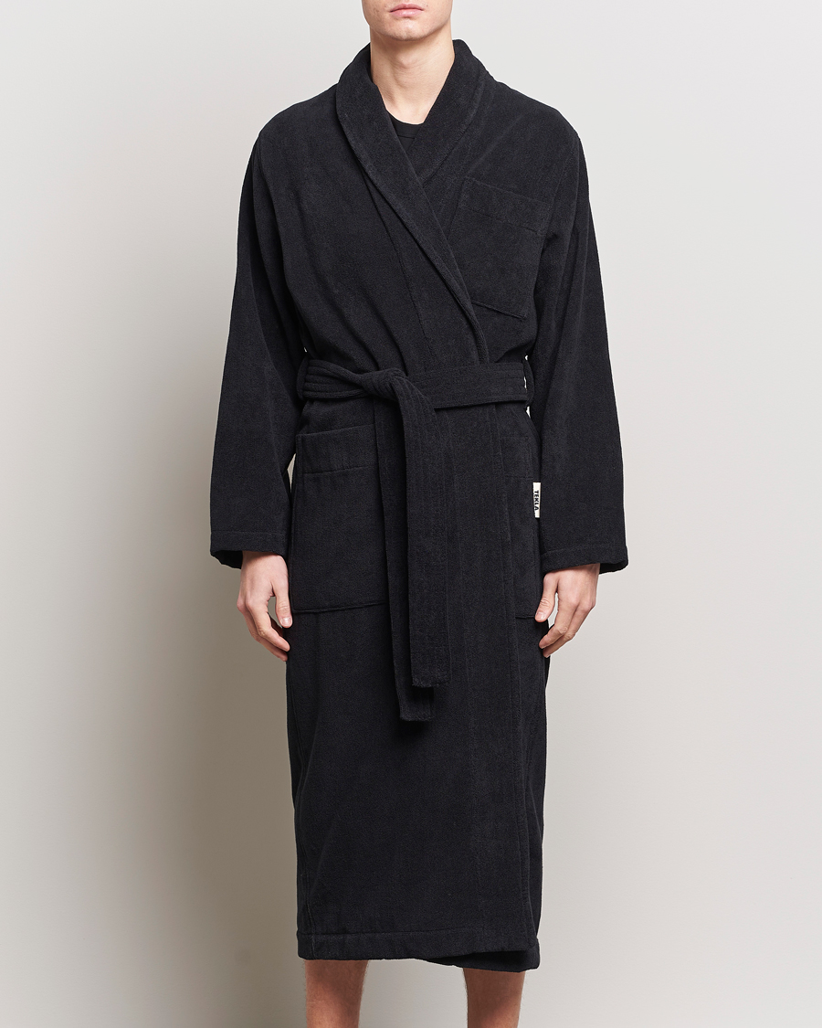 Men | Robes | Tekla | Organic Terry Bathrobe Black