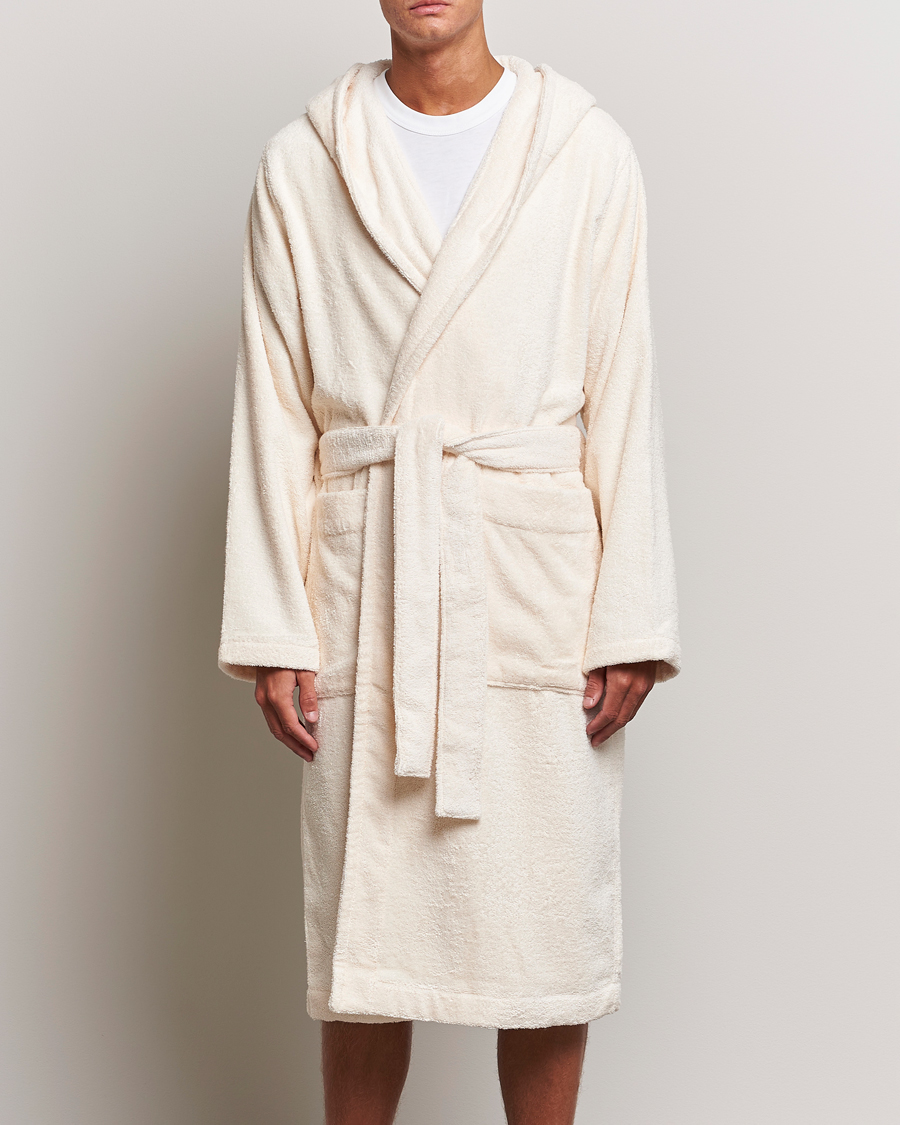 Herre | Pyjamaser og badekåper | Tekla | Organic Terry Hooded Bathrobe Ivory