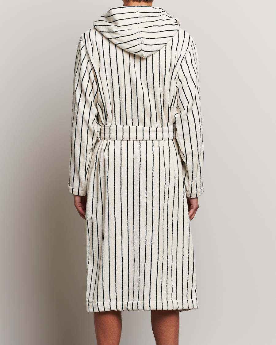 Herre | Pyjamaser og badekåper | Tekla | Organic Terry Hooded Bathrobe Racing Green Stripes