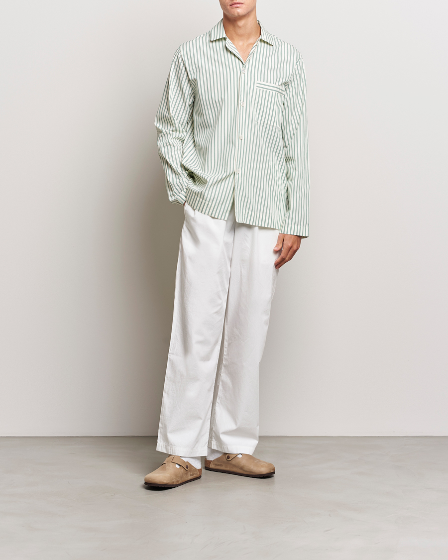 Herre | Pyjamaser og badekåper | Tekla | Poplin Pyjama Shirt Clover Stripes