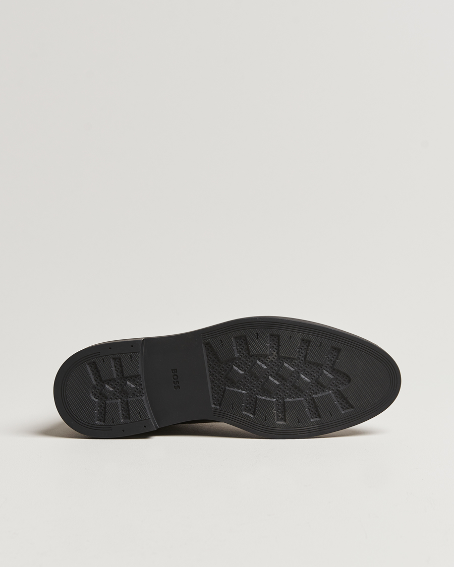 Herre | BOSS BLACK Calev Grained Leather Chelsea Boot Black | BOSS BLACK | Calev Grained Leather Chelsea Boot Black