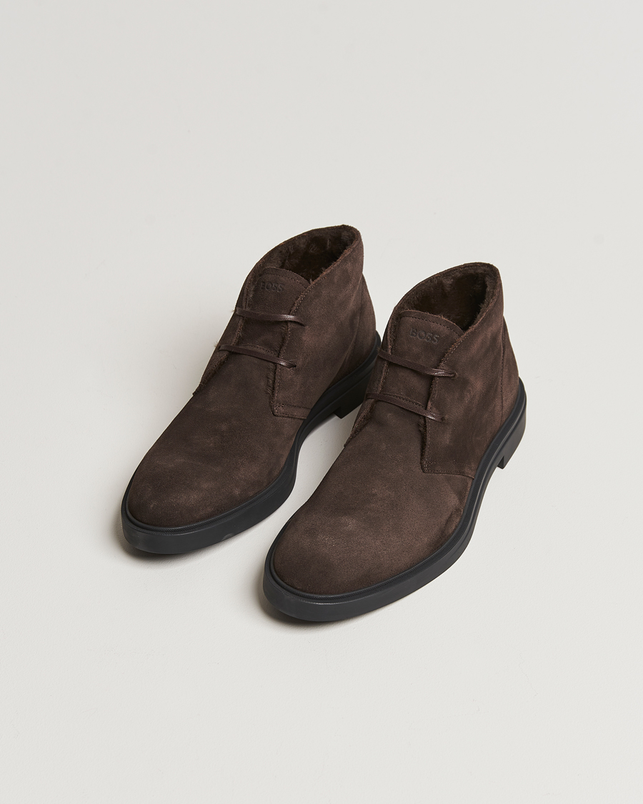 Herre | | BOSS BLACK | Calev Suede Chukka Boot Dark Brown