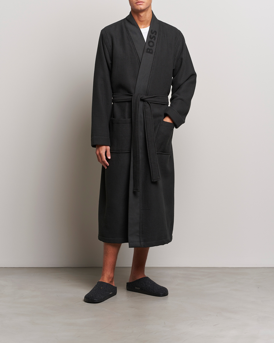 Herre | Pyjamaser og badekåper | BOSS BLACK | Waffle Kimono Black