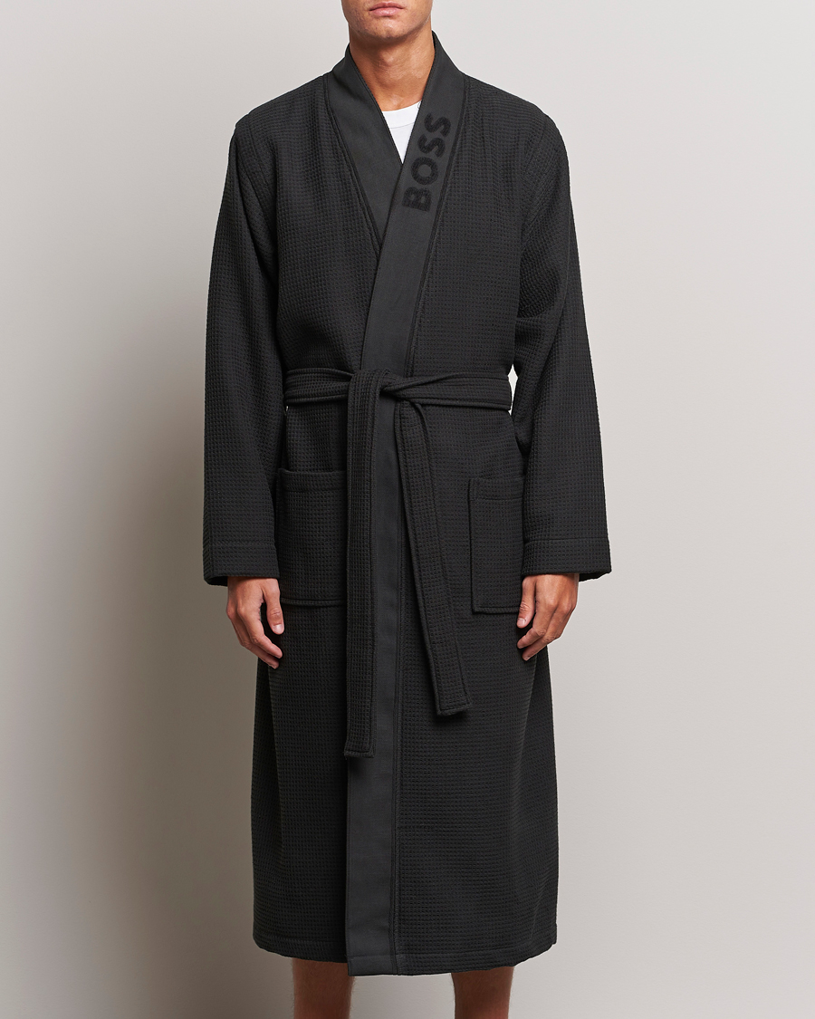 Herre | Pyjamaser og badekåper | BOSS BLACK | Waffle Robe Black