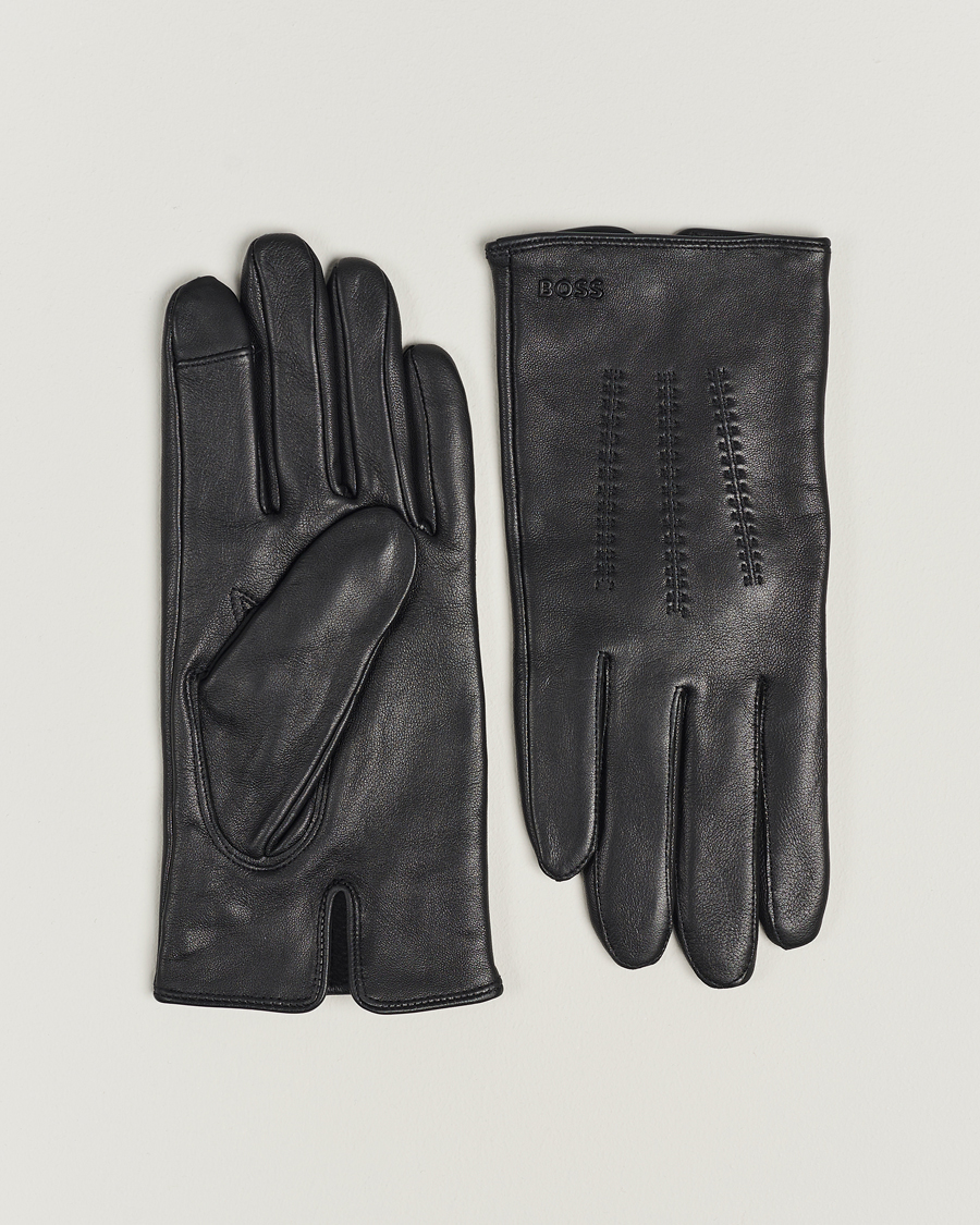 Herre |  | BOSS BLACK | Hainz Leather Gloves Black