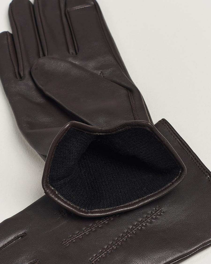 Herre | BOSS | BOSS BLACK | Hainz Leather Gloves Medium Brown