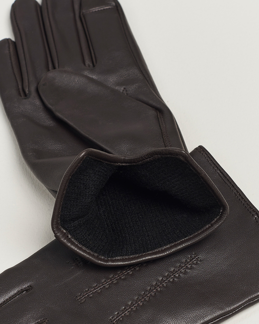 Herre | | BOSS BLACK | Hainz Leather Gloves Medium Brown