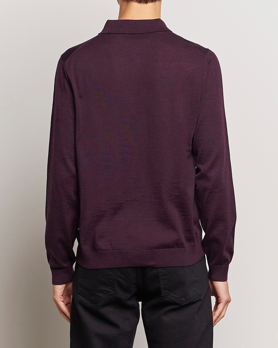 Herre | Gensere | BOSS BLACK | Lancione Merino Knitted Polo Dark Red