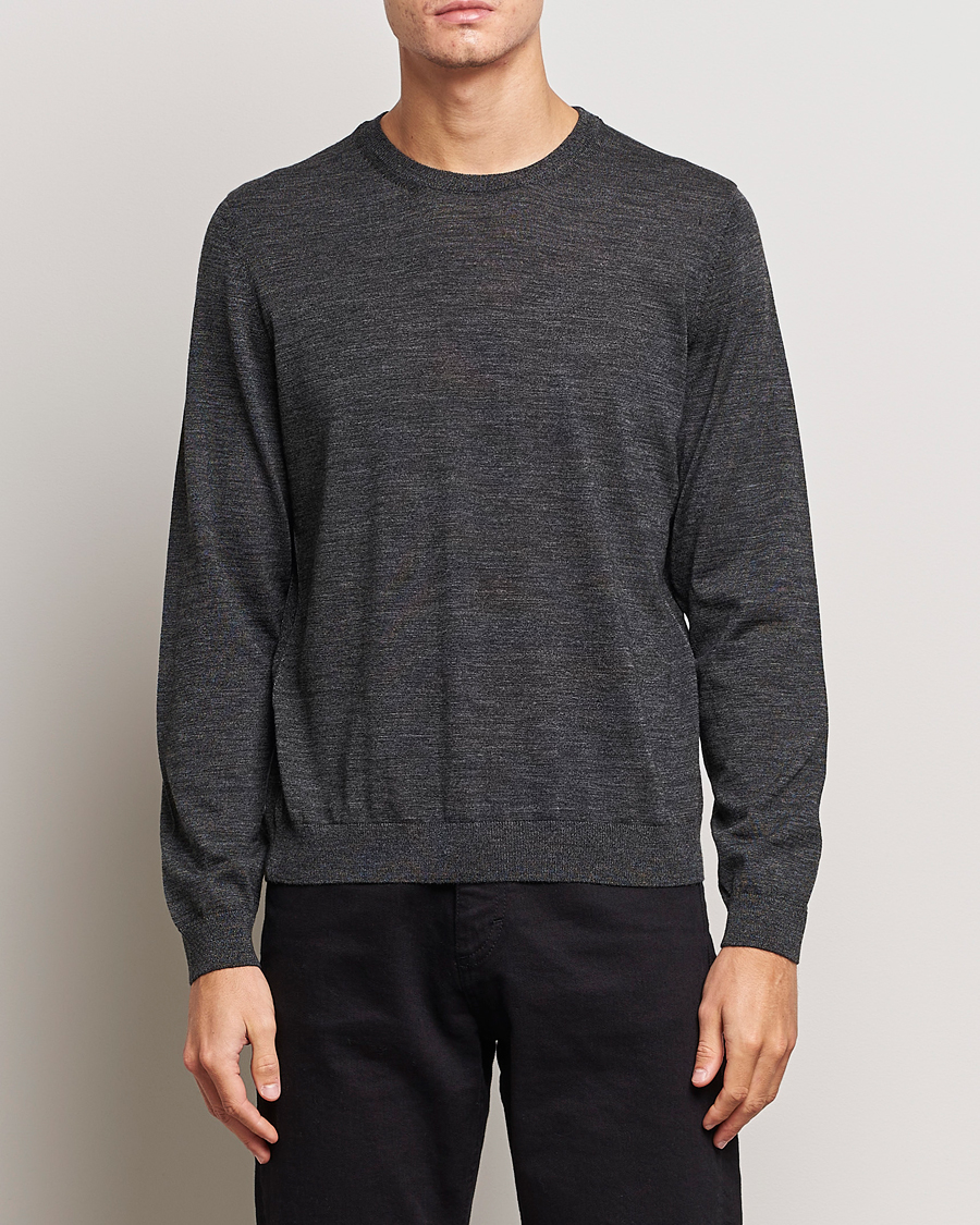 Herre |  | BOSS BLACK | Leno Knitted Sweater Black Melange