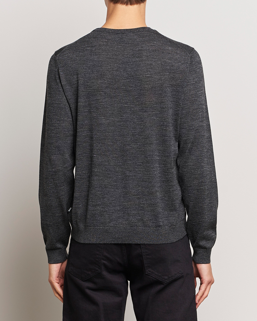 Herre | Gensere | BOSS BLACK | Leno Knitted Sweater Black Melange