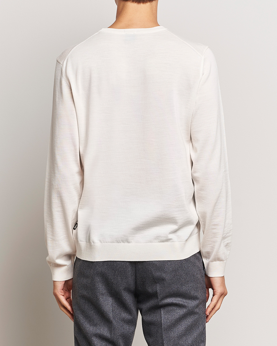 Herre | Gensere | BOSS BLACK | Leno Knitted Sweater Open White