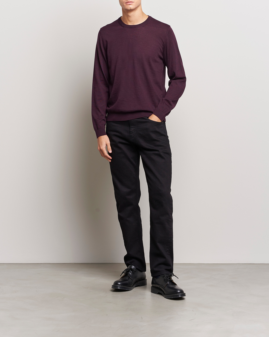 Herre | Gensere | BOSS BLACK | Leno Knitted Sweater Dark Red