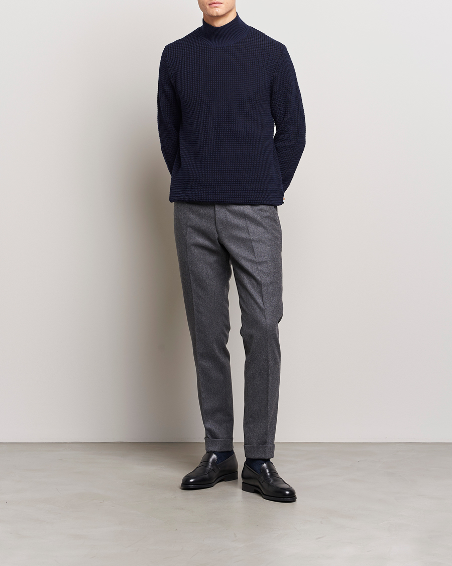 Herre | Gensere | BOSS BLACK | Maurelio Heavy Knitted Polo Dark Blue