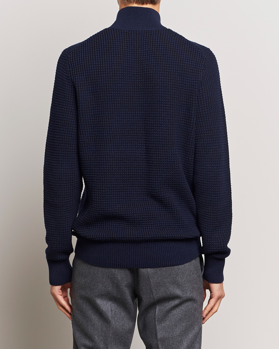Herre | Gensere | BOSS BLACK | Maurelio Heavy Knitted Polo Dark Blue