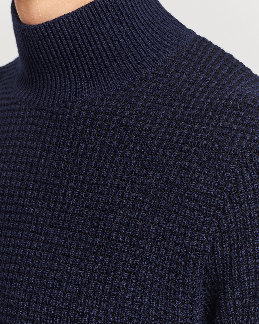Herre | Gensere | BOSS BLACK | Maurelio Heavy Knitted Polo Dark Blue