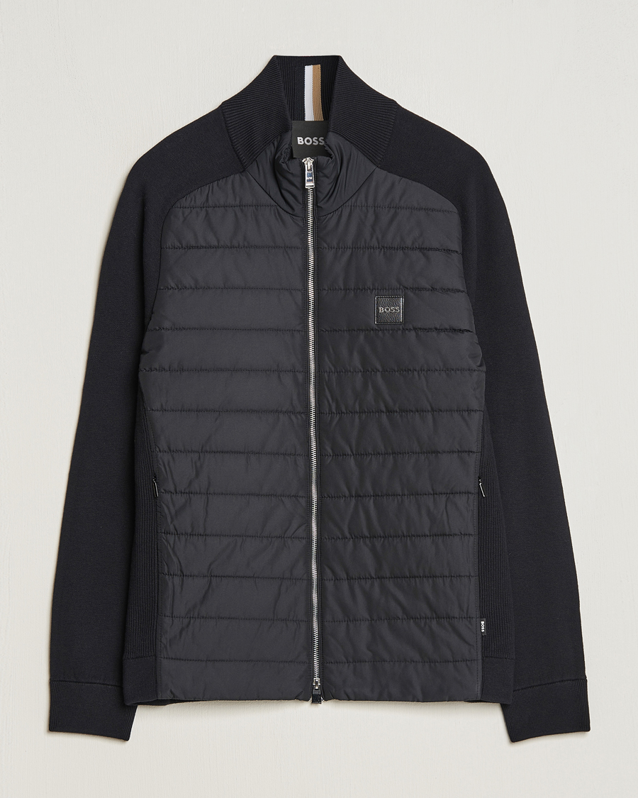 Herre | Gensere | BOSS BLACK | Medesimo Hybrid Full Zip Black