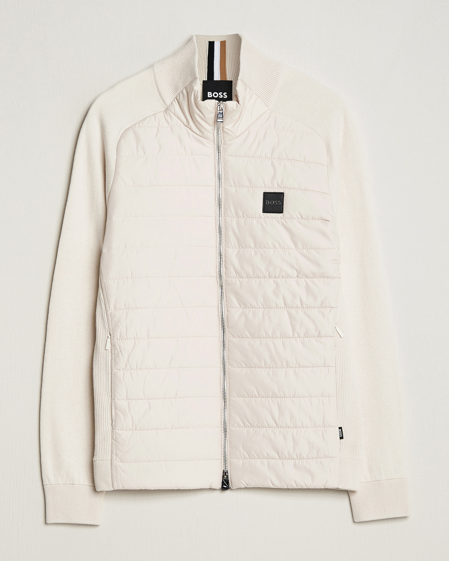 Herre | Gensere | BOSS BLACK | Medesimo Hybrid Full Zip Open White