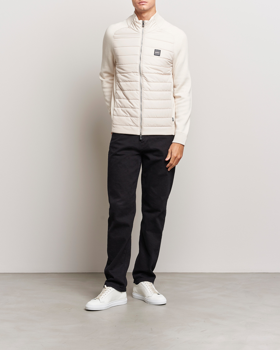 Herre | Gensere | BOSS BLACK | Medesimo Hybrid Full Zip Open White