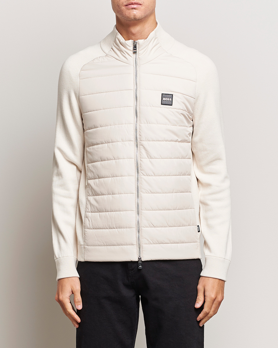 Herre | Gensere | BOSS BLACK | Medesimo Hybrid Full Zip Open White