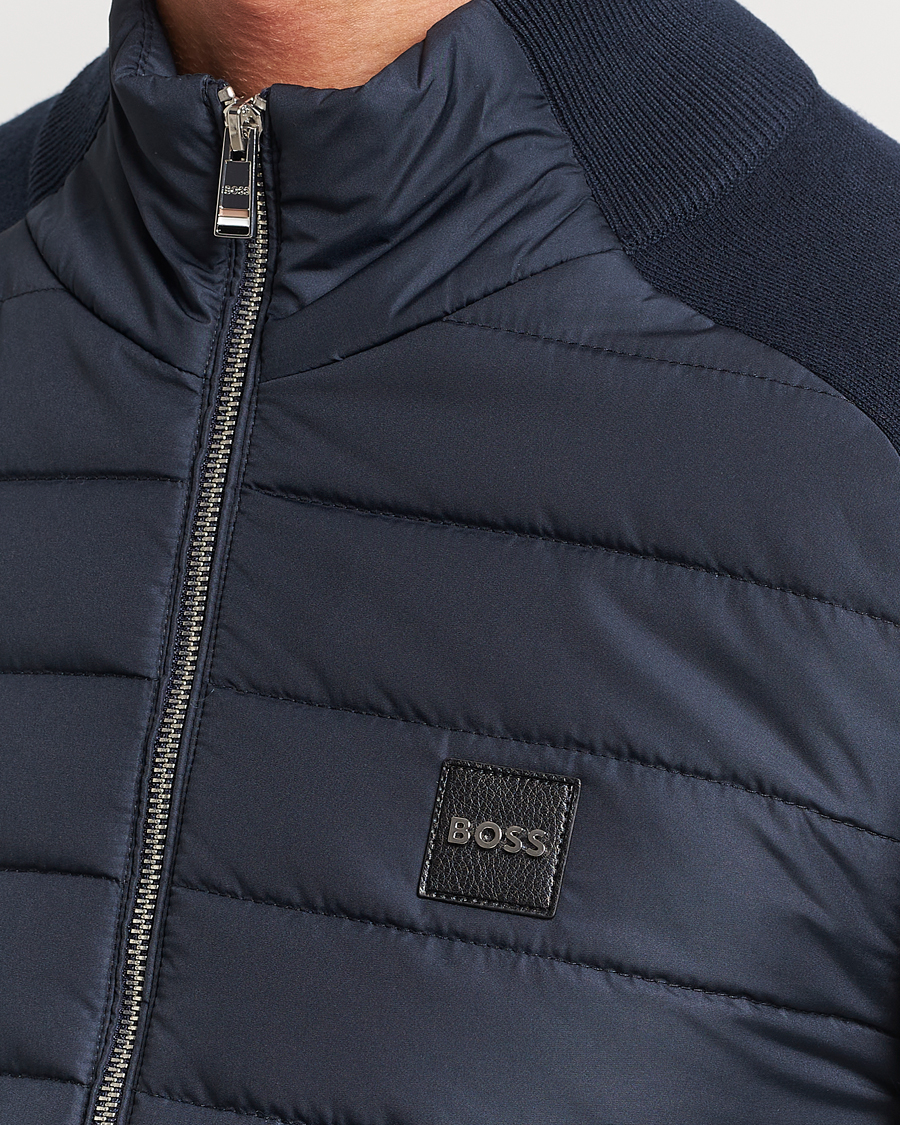 Herre | Gensere | BOSS BLACK | Medesimo Hybrid Full Zip Dark Blue