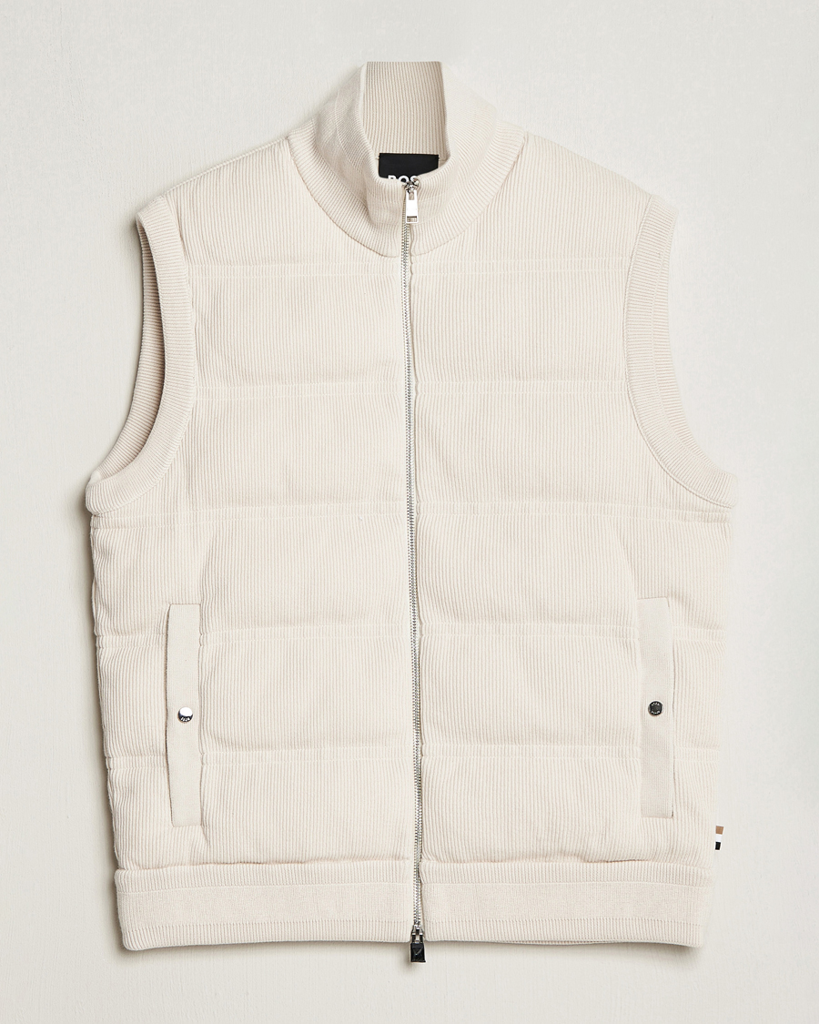 Herre | Jakker | BOSS BLACK | Mandolino Corduroy Vest Open White