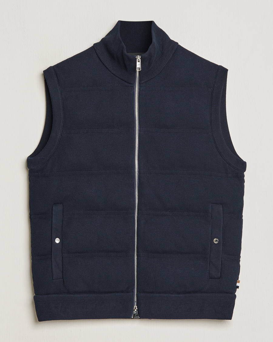 Herre | Jakker | BOSS BLACK | Mandolino Corduroy Vest Dark Blue