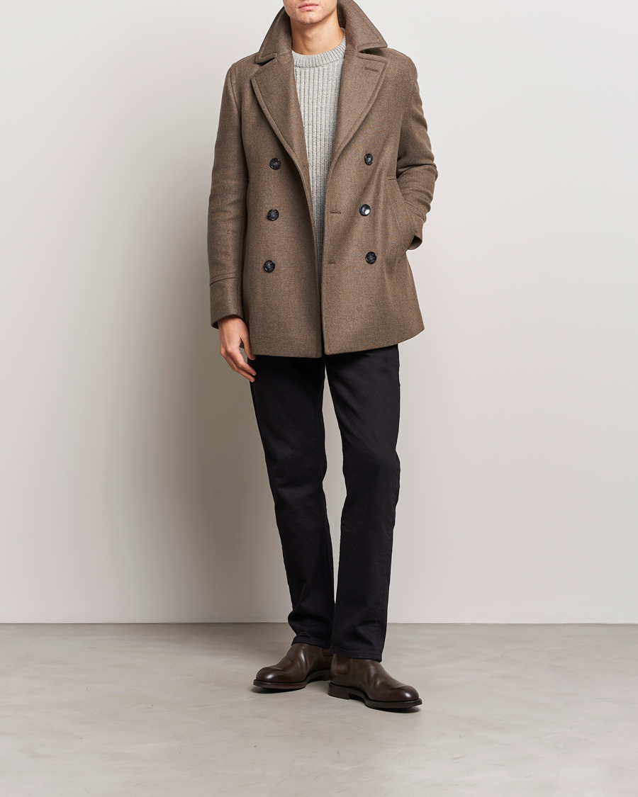 Herre | Jakker | BOSS BLACK | Hyde Peacoat Open Green