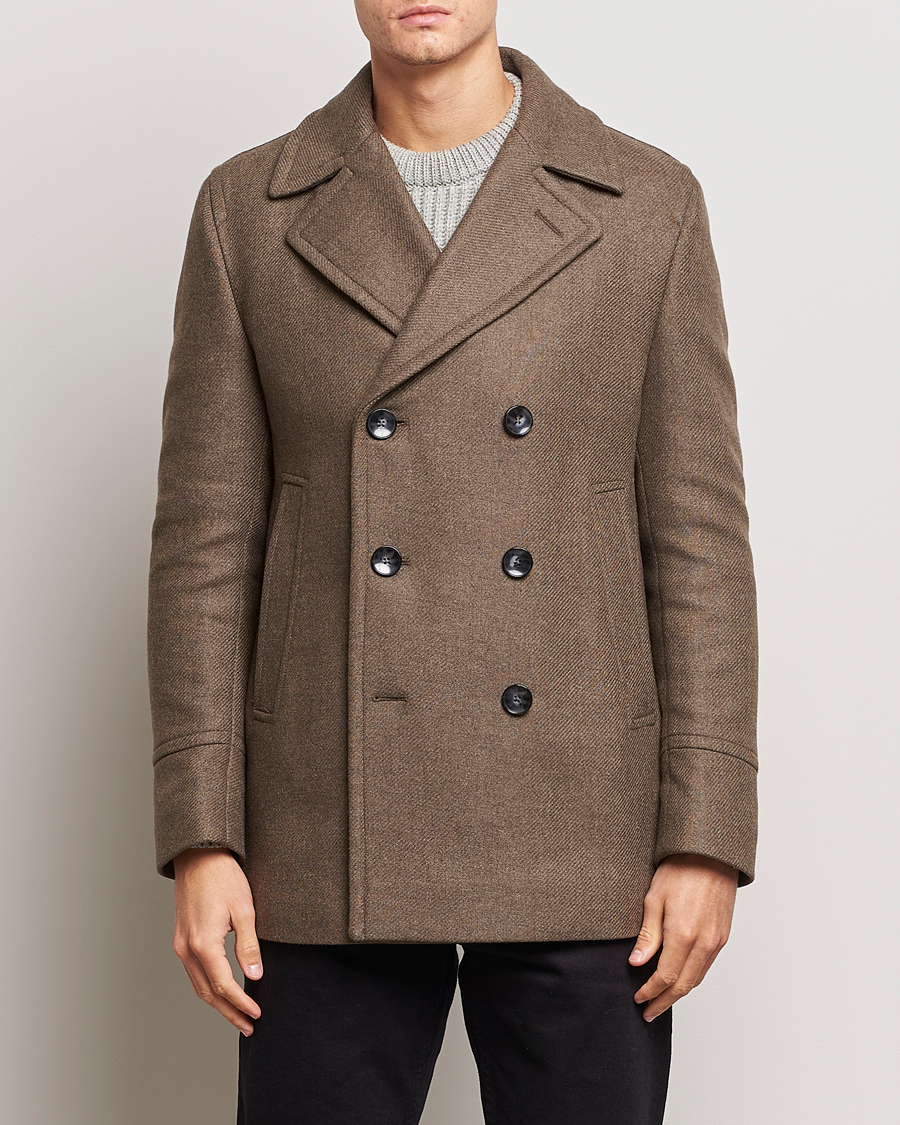 Herre | Jakker | BOSS BLACK | Hyde Peacoat Open Green