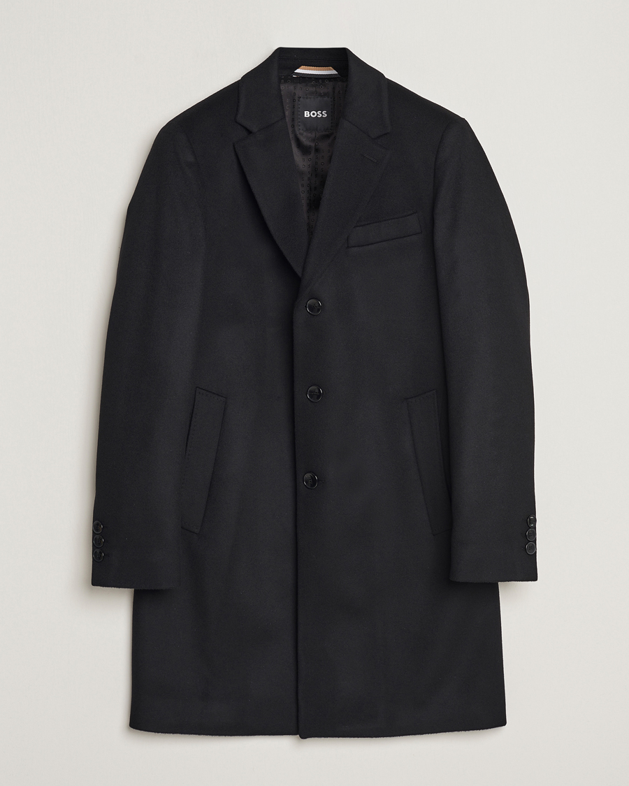Herre | Klær | BOSS BLACK | Hyde Wool/Cashmere Coat Black